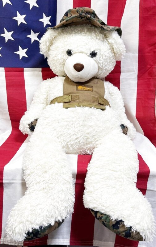 画像1: 米軍放出品 USMC 海兵隊 ミリタリー オードナンスプレキャリ着用　ホワイトBIGベアー　 (1)