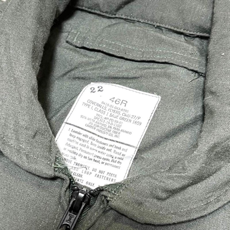 画像3: 米軍実物　CWU27/P　フライトスーツ　OD　46R (3)