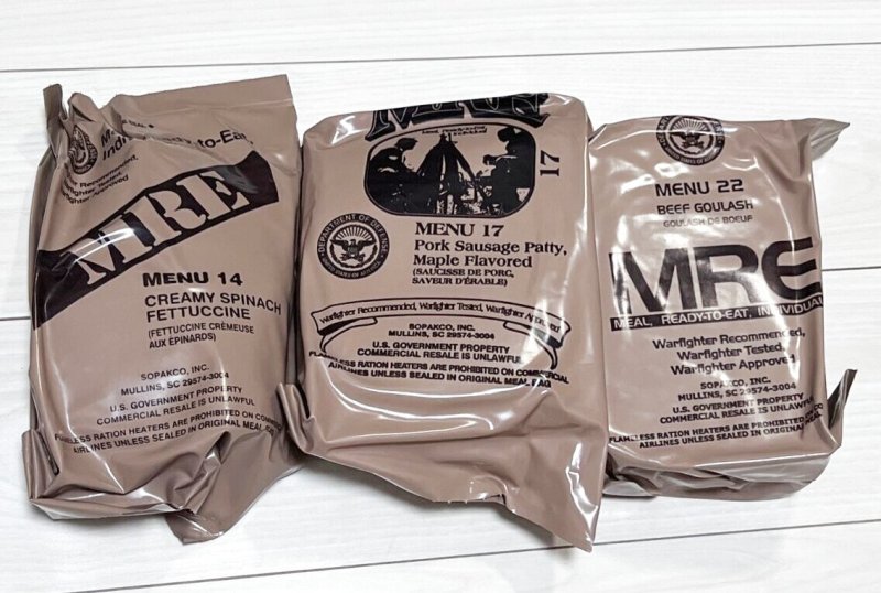 画像1: 米軍実物 2024年検【SOPAKCO】MREレーション/戦闘食 3個セット キャンプ 車中泊 (1)