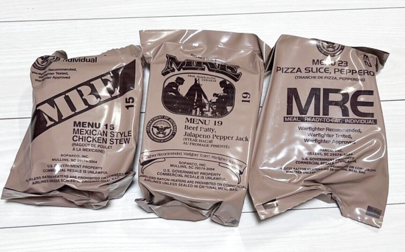 画像1: 米軍実物 2024年検【SOPAKCO】MREレーション/戦闘食 3個セット キャンプ 車中泊 (1)
