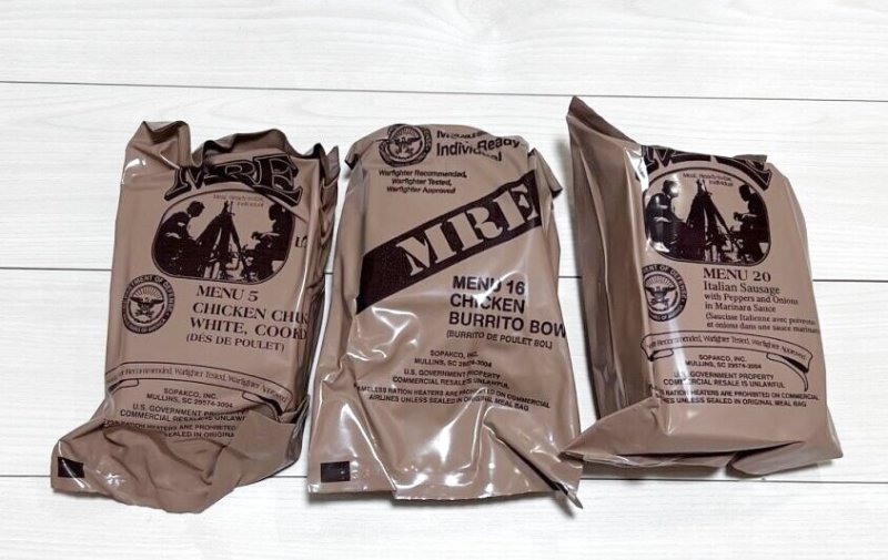 画像1: 米軍実物 2024年検【SOPAKCO】MREレーション/戦闘食 3個セット キャンプ 車中泊 (1)