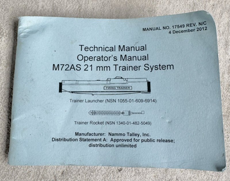 画像1: 米軍実物 M72AS 21mmトレーナーシステム マニュアル (1)