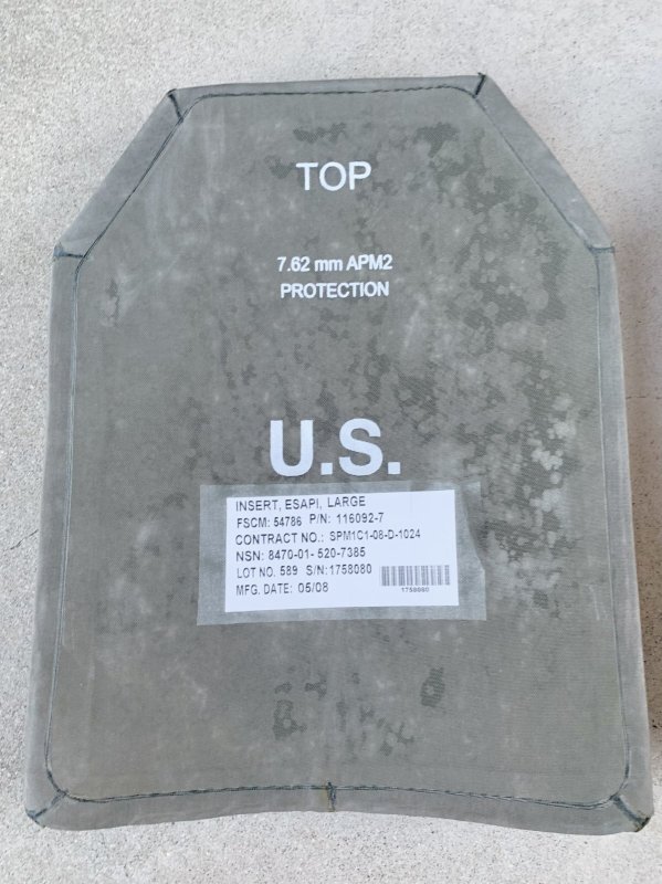 画像5: 米軍実物 STRIKE FACE E-SAPI 7.62mm  アーマープレート LARGE 2枚セット (5)