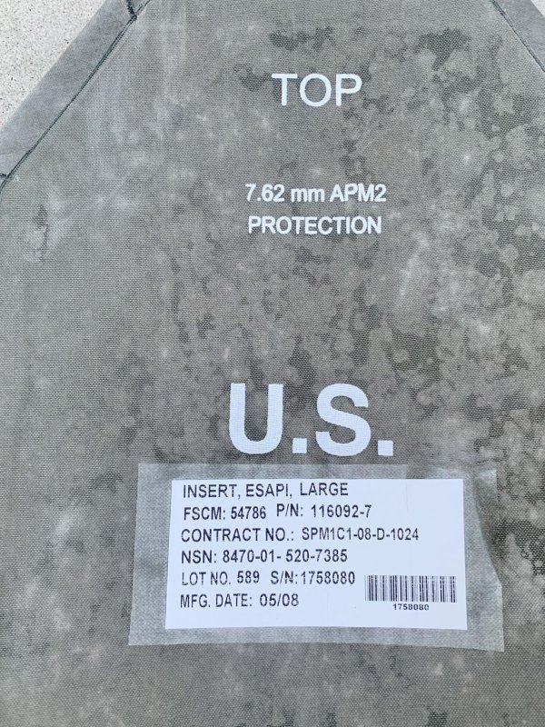 画像9: 米軍実物 STRIKE FACE E-SAPI 7.62mm  アーマープレート LARGE 2枚セット (9)