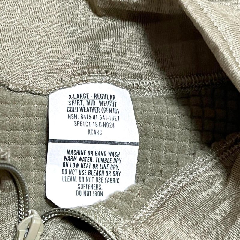 画像3: 米軍実物,SHIRT,MID WEIGHT COLD WEATHER(GENIII)　ポーラテック　X LARGE (3)
