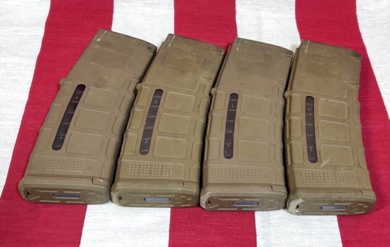 画像2: 米軍実物 MAGPUL PMAG 30 GEN M3 AR-15/M4/M16 30連マガジン   WINDOW 両窓 30rd マグ 5.56mm コヨーテタン　4個セット  (2)