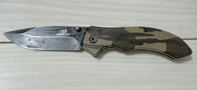 画像1: 海兵隊放出品 MOSSY OAK フォールディング アウトドア ナイフ (1)