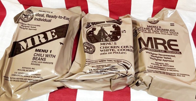画像1: 米軍実物 2024年検【SOPAKCO】MREレーション/戦闘食 3個セット キャンプ 車中泊 (1)