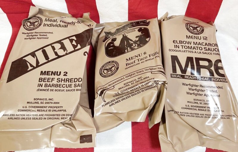 画像1: 米軍実物 2024年検【SOPAKCO】MREレーション/戦闘食 3個セット キャンプ 車中泊 (1)