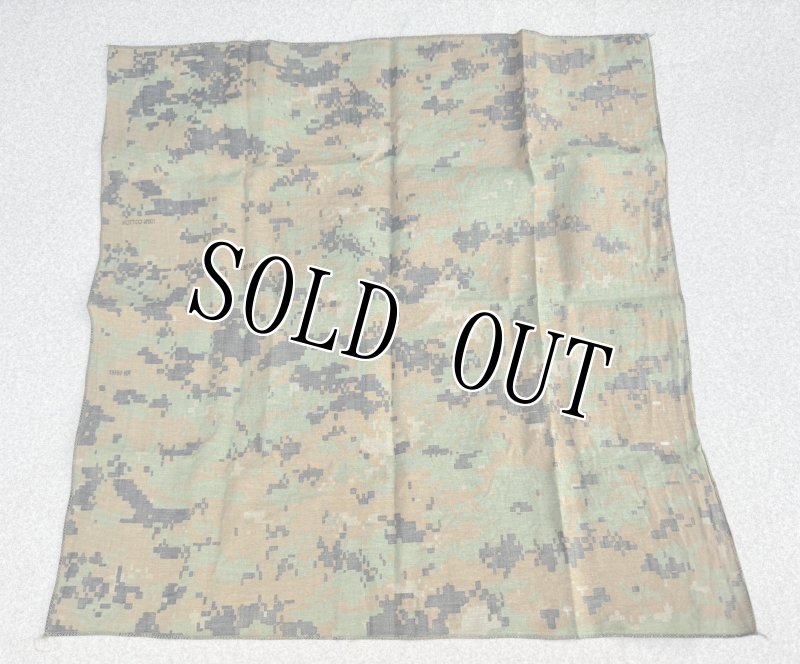 画像5: 米軍実物 ウッドランド ピクセル コットン バンダナ ハンカチ (5)