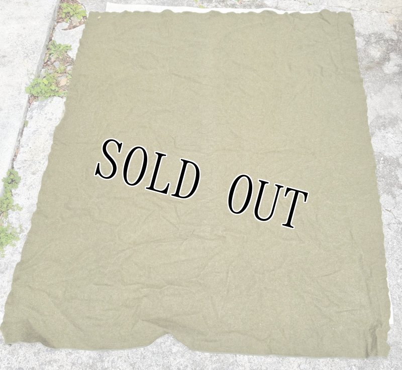 画像2: 米軍実物 ブランケット ベッドウール オリーブグリーン OD (2)