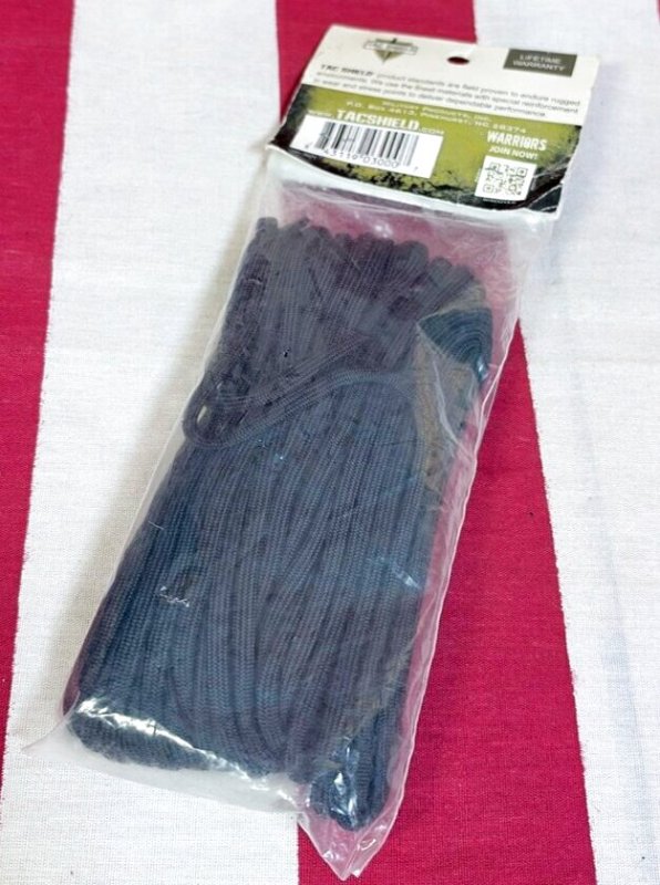 画像3: 米軍放出品 TAC SHIELD 550 SURVIVAL CORD 50フィート　BK (3)