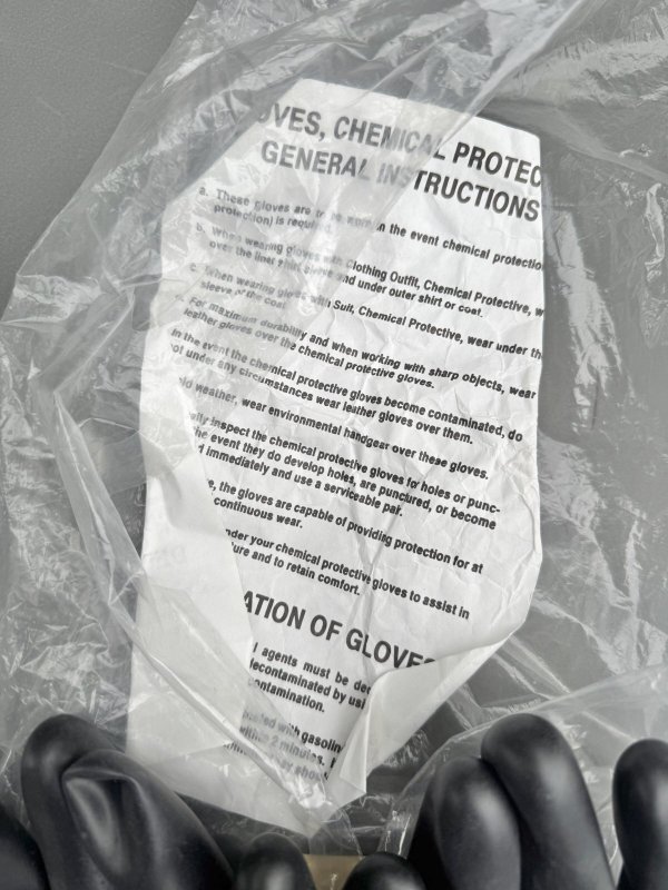 画像5: 米軍実物 科学防護服 ケミカル グローブ　LARGE (5)