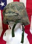 画像1: 米軍海兵隊実物 USMC  LWH ライトウェイトヘルメット　 ウッドランドマーパット・デザート　リバーシブルヘルメットカバー (1)