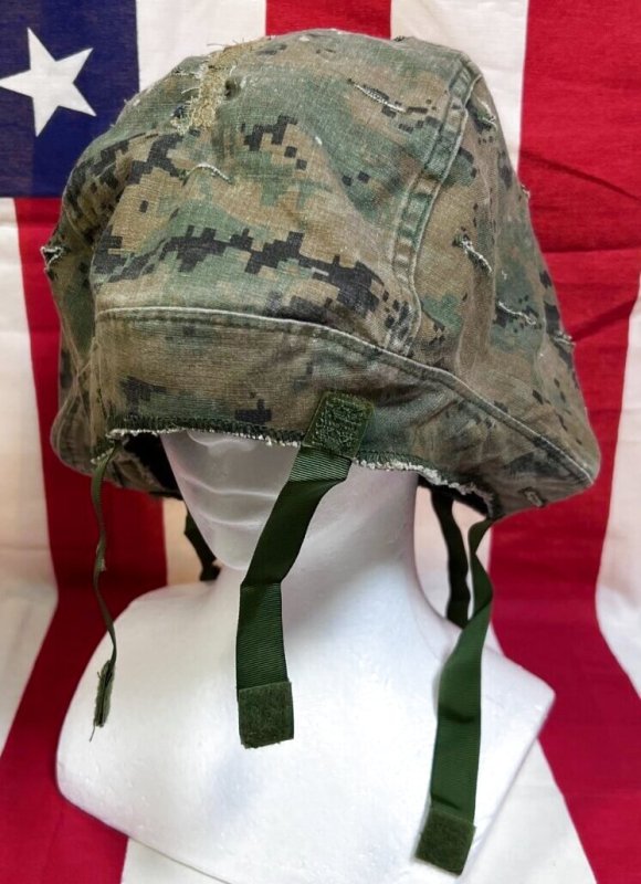 画像1: 米軍海兵隊実物 USMC  LWH ライトウェイトヘルメット　 ウッドランドマーパット・デザート　リバーシブルヘルメットカバー (1)