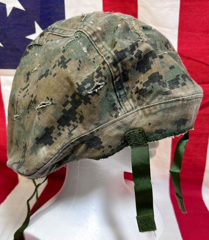 画像4: 米軍海兵隊実物 USMC  LWH ライトウェイトヘルメット　 ウッドランドマーパット・デザート　リバーシブルヘルメットカバー (4)