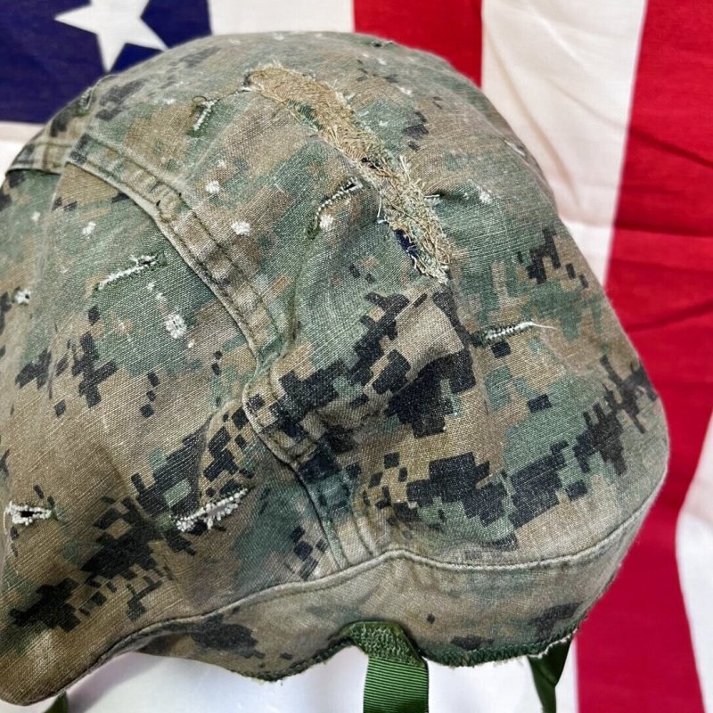 画像5: 米軍海兵隊実物 USMC  LWH ライトウェイトヘルメット　 ウッドランドマーパット・デザート　リバーシブルヘルメットカバー (5)