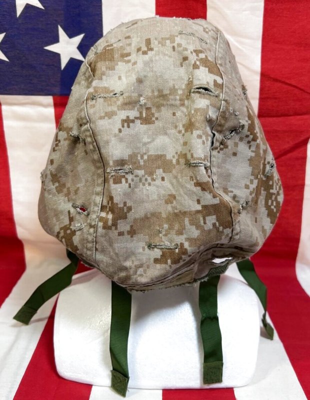 画像7: 米軍海兵隊実物 USMC  LWH ライトウェイトヘルメット　 ウッドランドマーパット・デザート　リバーシブルヘルメットカバー (7)