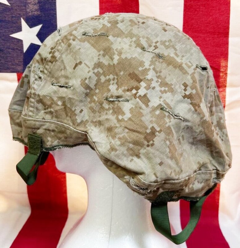 画像2: 米軍海兵隊実物 USMC  LWH ライトウェイトヘルメット　 ウッドランドマーパット・デザート　リバーシブルヘルメットカバー (2)