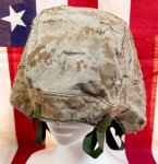 画像1: 米軍海兵隊実物 USMC  LWH ライトウェイトヘルメット　 ウッドランドマーパット・デザート　リバーシブルヘルメットカバー (1)