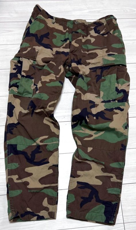 画像1: 米軍実物,ウッドランドカモ　迷彩パンツ　LARGE-REGULAR (1)