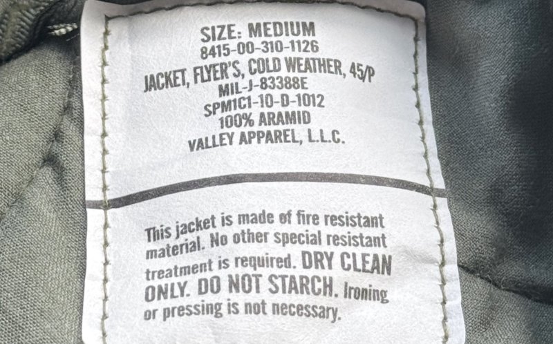 画像12: 米軍実物 JACKET,FLYER'S,COLDWEATHER,CWU-45/P　 フライトジャケット MEDIUM (12)