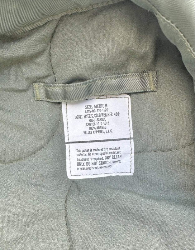 画像11: 米軍実物 JACKET,FLYER'S,COLDWEATHER,CWU-45/P　 フライトジャケット MEDIUM (11)