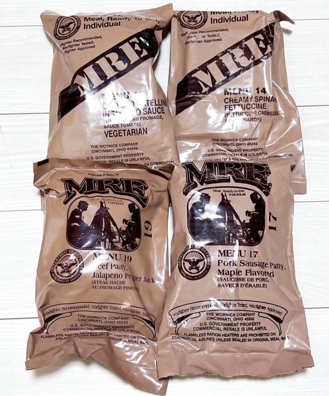 画像1: 米軍実物 【ワーニック社】 MREレーション/戦闘食 　4個セット (1)