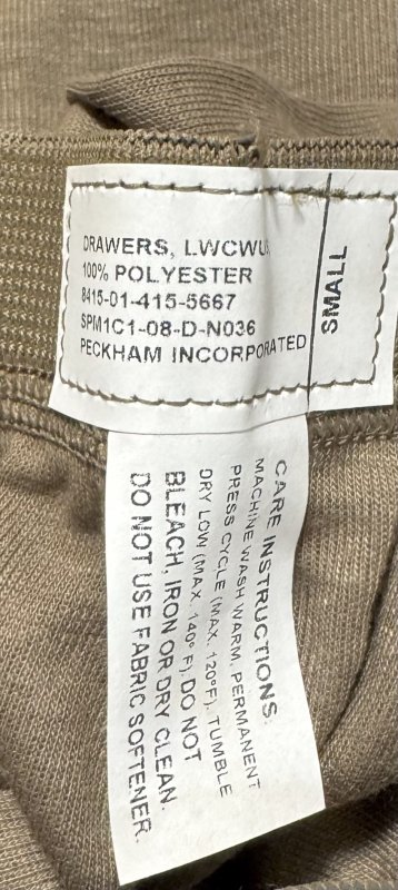 画像5: 米軍実物 DRAWERA LWCWUS アンダーパンツ　S (5)