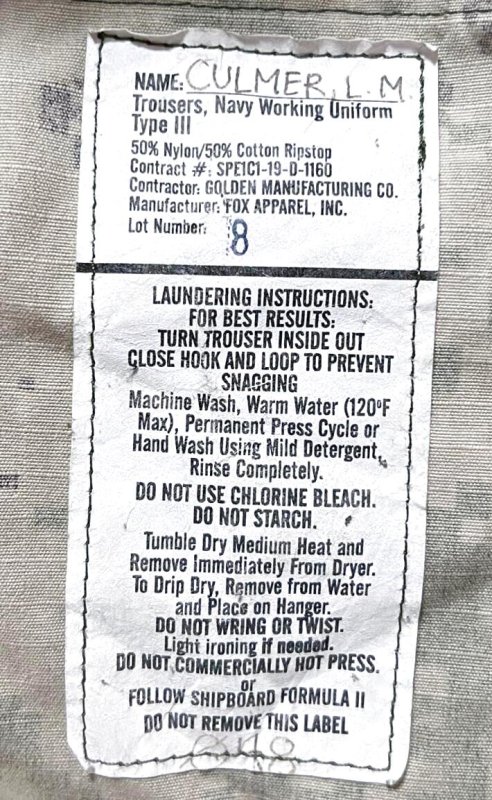 画像5: 米軍実物,US NAVY,　AOR2　NUW　迷彩パンツ　TYPEIII　29-SHORT (5)