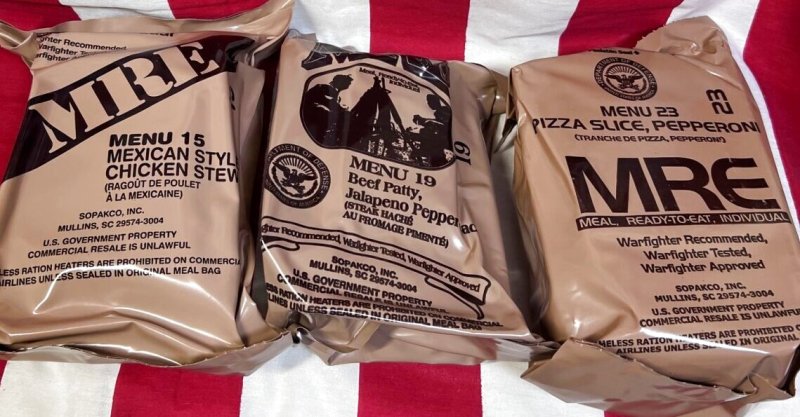 画像1: 米軍実物 2023年検【SOPAKCO】MREレーション/戦闘食 3個セット キャンプ 車中泊 (1)
