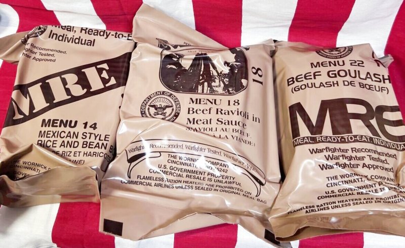 画像1: 米軍実物 ワーニック社　2026年検　MREレーション/戦闘食　3個セット (1)
