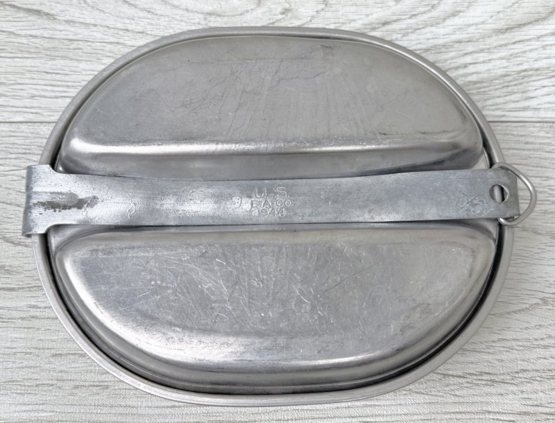 画像3: 米軍実物 メスキットパン&ナイフ・ホーク・スプーンセット1945年 メスティン (3)