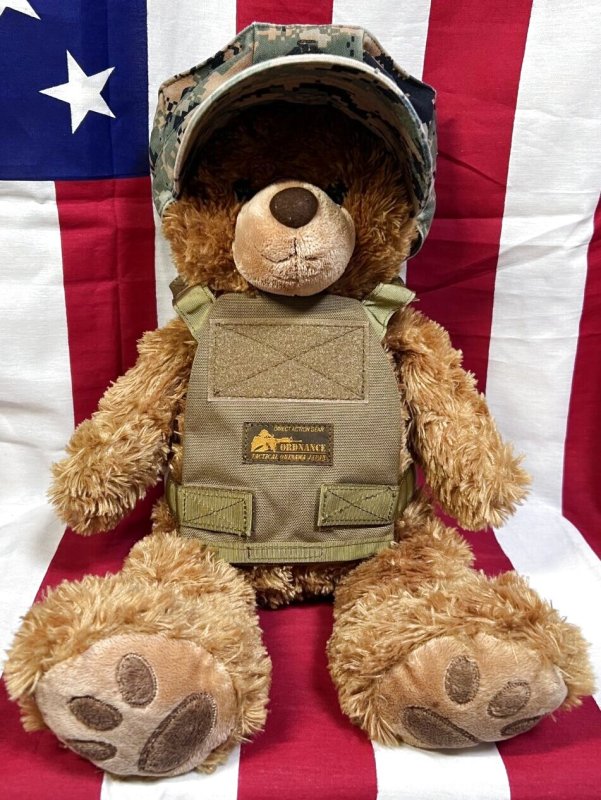 画像1: 米軍放出品 USMC 海兵隊 ミリタリー オードナンスプレキャリ着用ベアー　 (1)