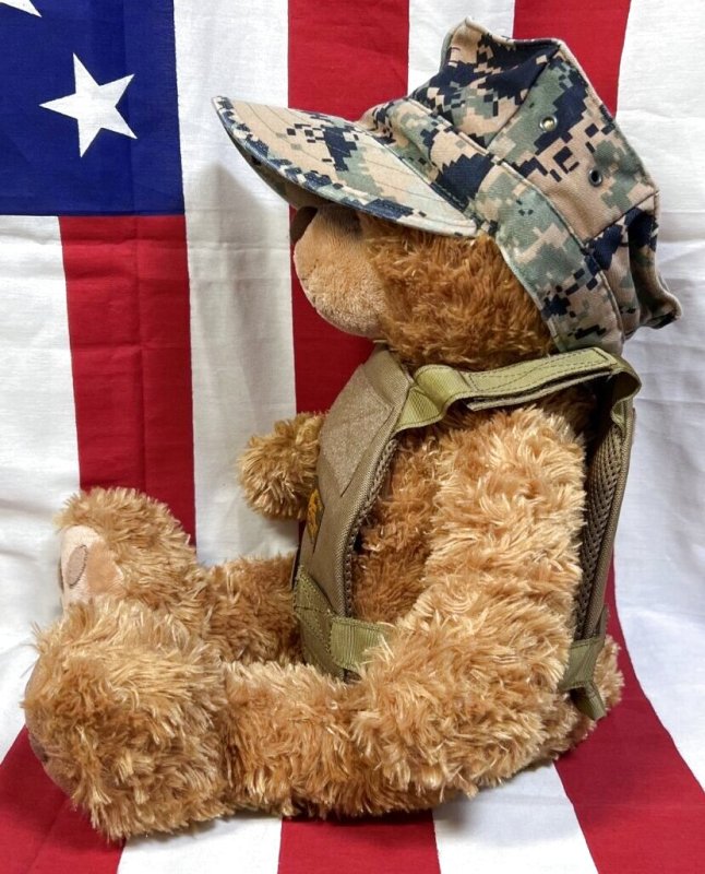 画像2: 米軍放出品 USMC 海兵隊 ミリタリー オードナンスプレキャリ着用ベアー　 (2)