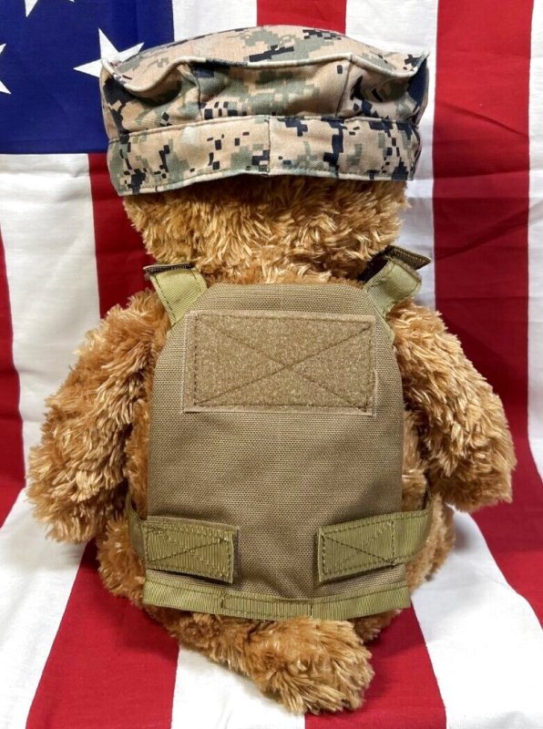 画像3: 米軍放出品 USMC 海兵隊 ミリタリー オードナンスプレキャリ着用ベアー　 (3)