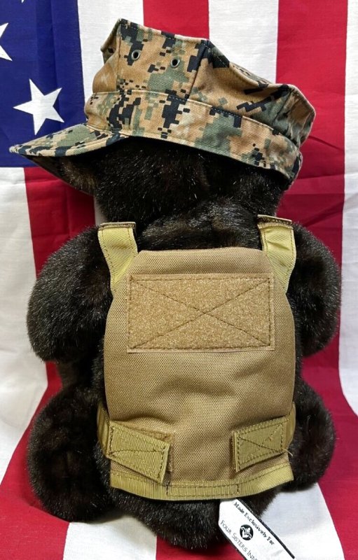 画像3: 米軍放出品 USMC 海兵隊 ミリタリー オードナンスプレキャリ着用ベアー　 (3)