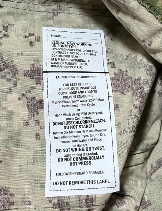 画像5: 米軍実物,US NAVY,　AOR2　NUW　迷彩ジャケット　TYPEIII　MEDIUM-REGULAR (5)