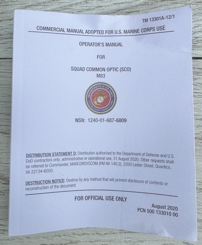 画像22: 米軍実物 Trijicon USMC SCO VCOG 1-8x28mm Red MRAD Tree Reticle Riflescope w/LaRue LT799 Mount, Tenebraex Flip Caps & Soft Case VC18-C-2400012 (22)