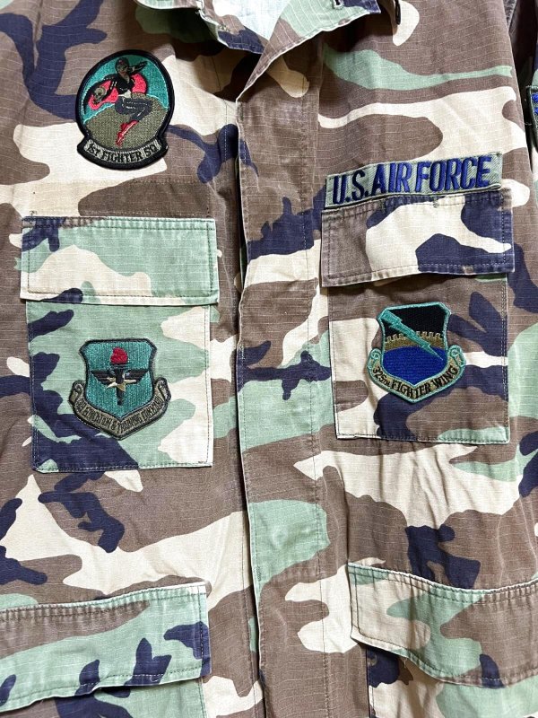 画像3: 米軍実物  U S AIR FORCE ウッドランド 迷彩カモフラージュジャケット　LARGE-REGULAR (3)