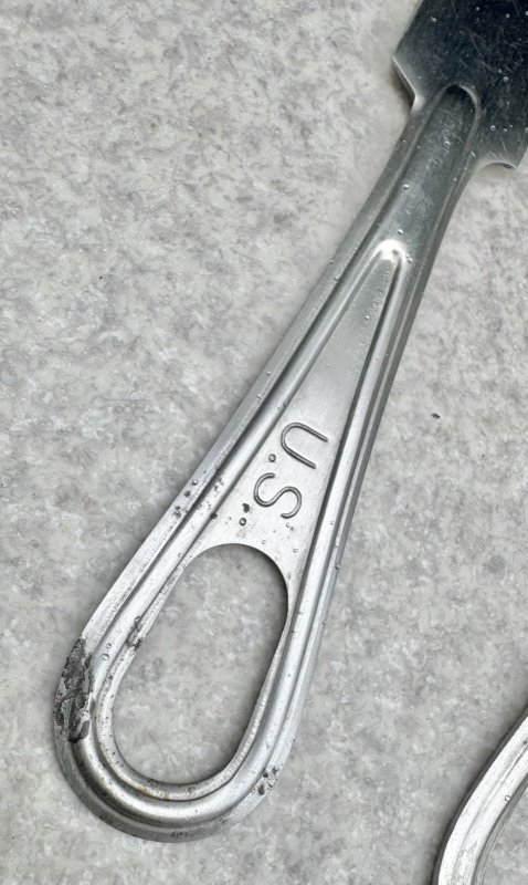 画像14: 米軍実物 メスキットパン&ナイフ・ホーク・スプーンセット1945年 メスティン (14)