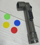 画像1: 米軍放出品 L型ライト  SMALL フラッシュライト カラーフィルター付き (1)