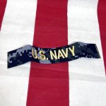 画像1: 米軍実物　U.S.NAVY　ネームテープ ワッペン 　ゴールド (1)