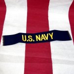 画像1: 米軍実物　U.S.NAVY　カバーオール ネームテープ ワッペン　イエロー (1)