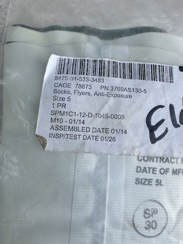 画像2: 米軍実物 CWU-86P Socks Flyers Anti-Exposure Size 5  (2)