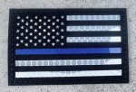 画像1: 米軍放出品 アメリカ国旗 ハニカム反射レーザーカット シン・ブルー・ライン 警察官/法執行機関 (1)