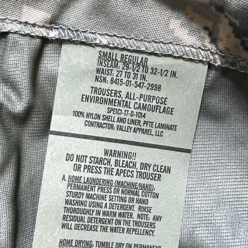 画像3: 米軍実物　USAF ABU　ゴアテックスパンツ　GORE-TEX　　SMALL-REGULAR (3)
