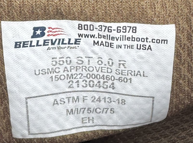 画像10: 米海兵隊実物 Belleville デザートマーパット コンバットブーツ 550 ST (10)