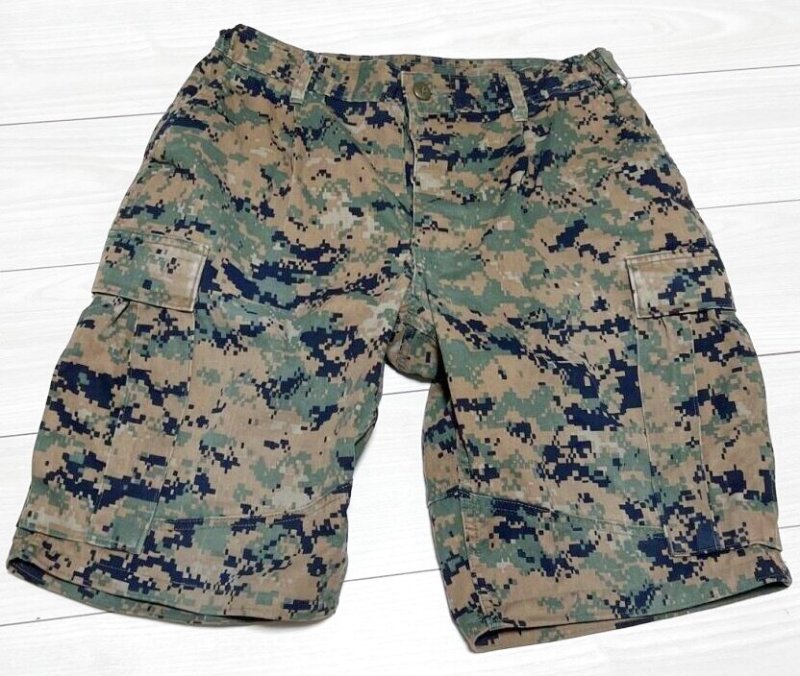 画像1: 海兵隊実物 USMC ウッドランドマーパットハーフパンツ　MEDIUM (1)