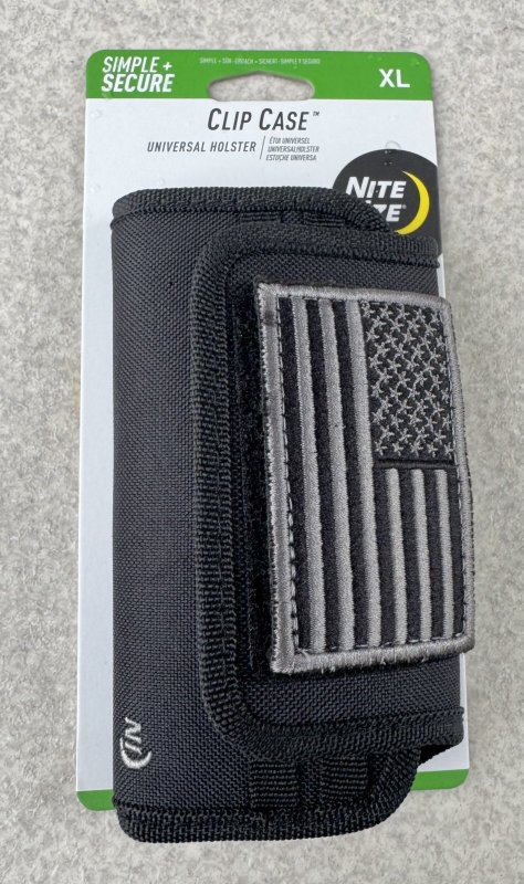 画像1: 米軍放出品 Nite Ize Clip Case Horizontal Universal Phone Holster XL USA Patch (1)
